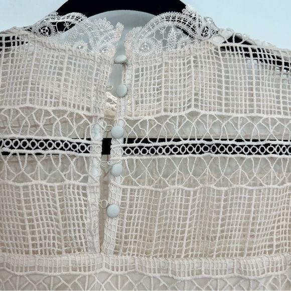 NWT Tularosa Matilda Lace Dress Luster Small Nude Floral Eyelet Embroidered - Picture 5 of 10